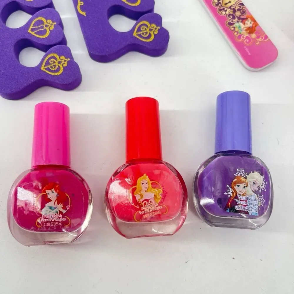Disney Princess Spa Pedicure Set Ariel Cinderella Frozen Flip Flops Size 7 NWT